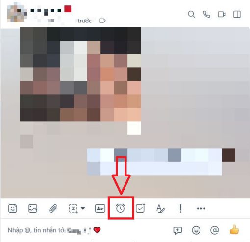 Tạo nhắc hẹn tin nhắn trong Zalo web.